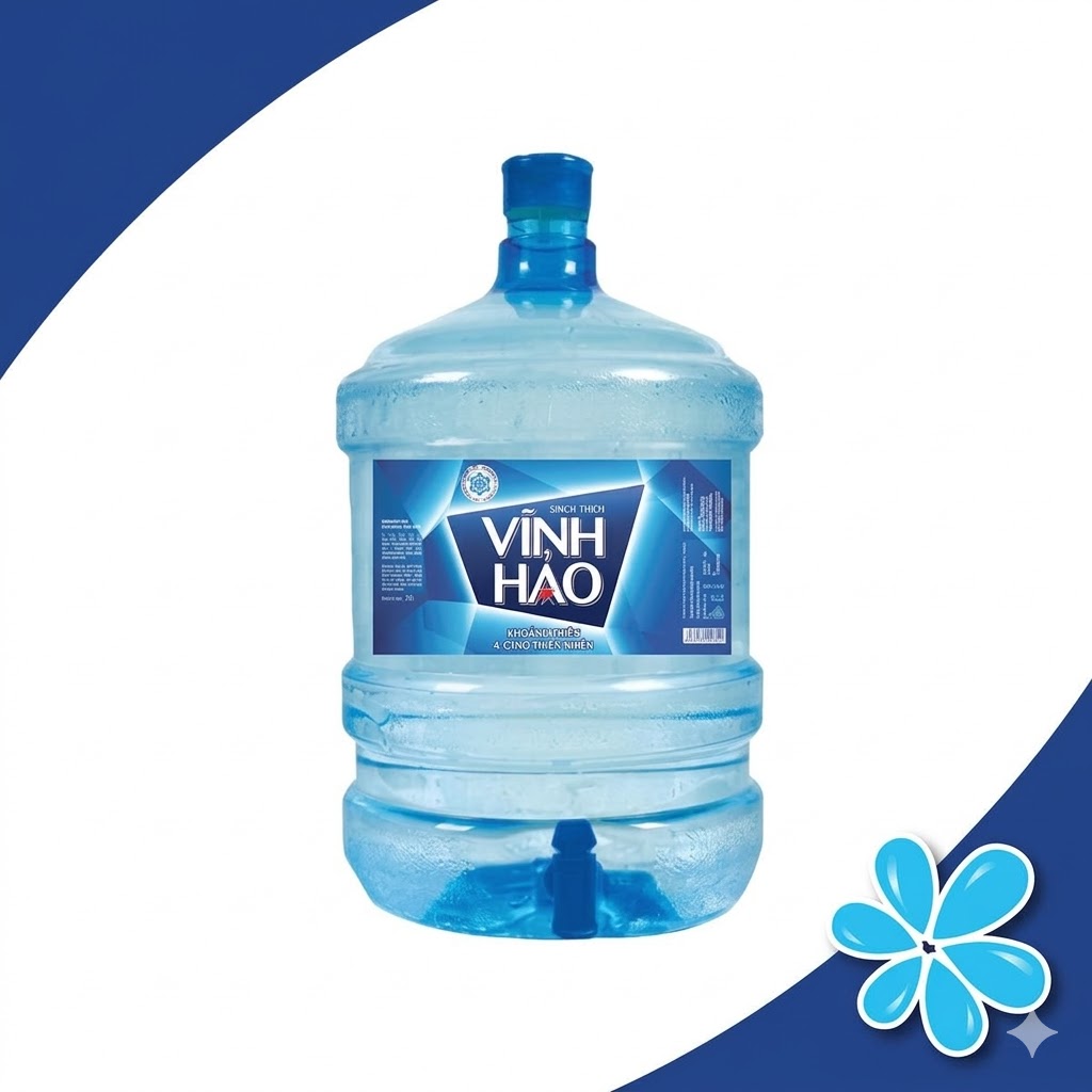 Nước khoáng Vĩnh Hảo 20L bình có vòi